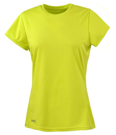 Ladies Quick Dry Performance T-Shirt, Lime Green, L, Spiro