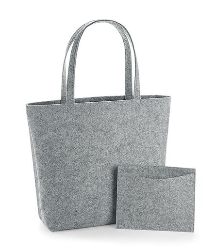 Felt Shopper, Grey Melange, ONE, BagBase