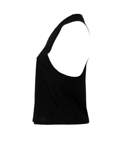 Bella Ladies Racer Back Cropped Tank Top, Solid Black Blend, L, Bella+Canvas