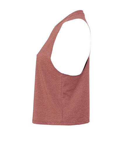 Bella Ladies Racer Back Cropped Tank Top, Heather Mauve, L, Bella+Canvas