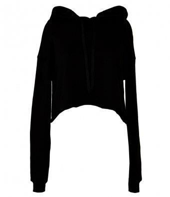 Bella Ladies Cropped Hoodie, Black, L, Bella+Canvas