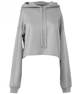 Bella Ladies Cropped Hoodie, Storm, L, Bella+Canvas