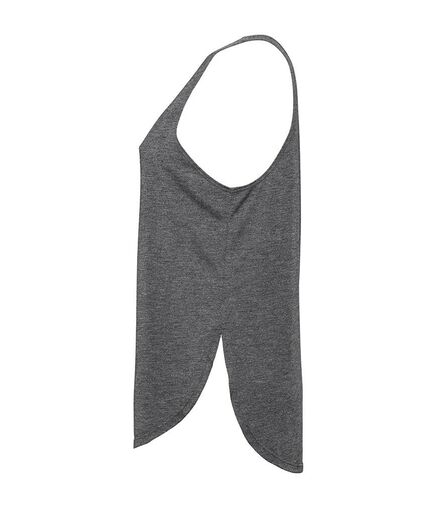 Bella Ladies Flowy Side Slit Tank Top, Dark Grey Heather, L, Bella+Canvas