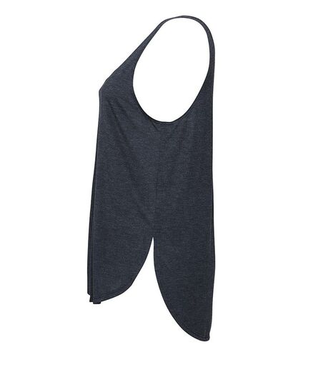 Bella Ladies Flowy Side Slit Tank Top, Heather Navy, L, Bella+Canvas