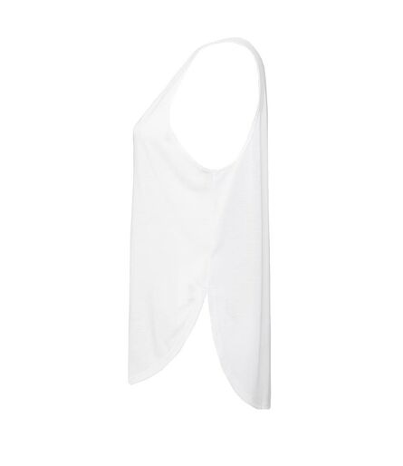 Bella Ladies Flowy Side Slit Tank Top, White, L, Bella+Canvas