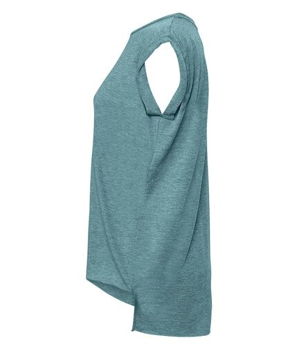Bella Ladies Flowy Rolled Cuff Muscle T-Shirt, Heather Deep Teal, L, Bella+Canvas