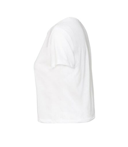 Bella Ladies Flowy Cropped T-Shirt, White, L, Bella+Canvas