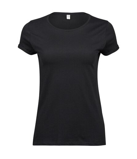 Ladies Roll-Up T-Shirt, Black, L, Tee Jays