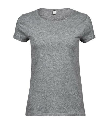 Ladies Roll-Up T-Shirt, Heather Grey, L, Tee Jays