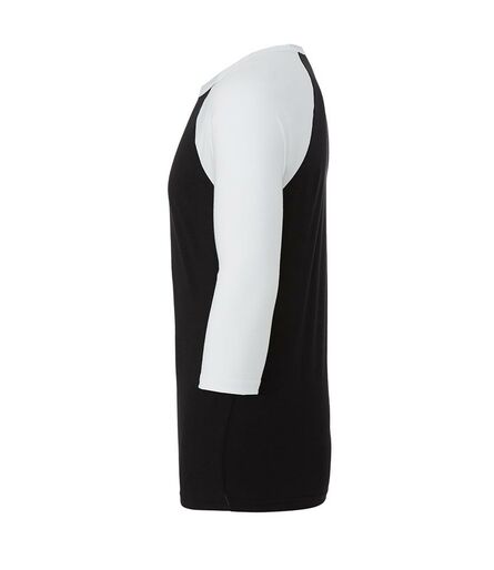 Canvas Unisex 3/4 Sleeve Baseball T-Shirt, Black/White, L, Bella+Canvas