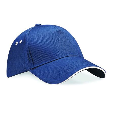 Ultimate 5 Panel Cap with Sandwich Peak, French Navy/Putty, ONE, Beechfield