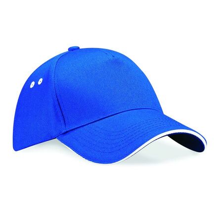 Ultimate 5 Panel Cap with Sandwich Peak, Bright Royal/White, ONE, Beechfield
