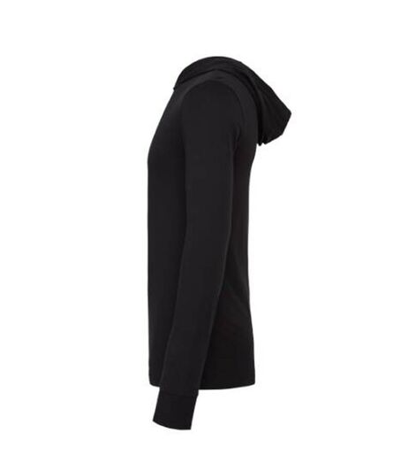 Canvas Unisex Long Sleeve Jersey Hooded T-Shirt, Black, L, Bella+Canvas