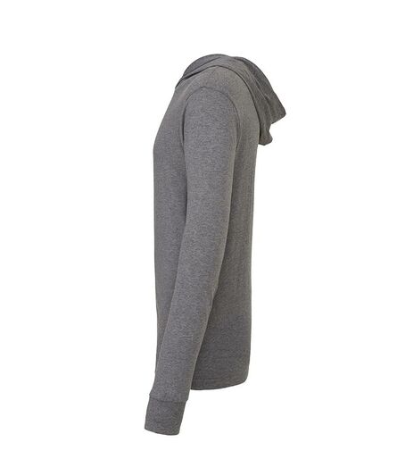 Canvas Unisex Long Sleeve Jersey Hooded T-Shirt, Deep Heather, L, Bella+Canvas