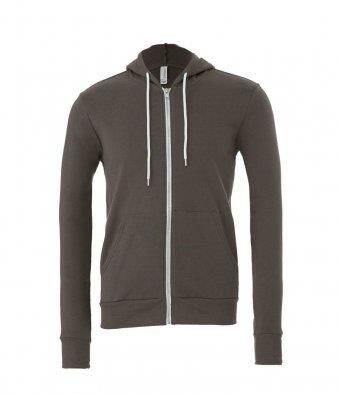 Canvas Unisex Full Zip Hoodie, Asphalt, L, Bella+Canvas
