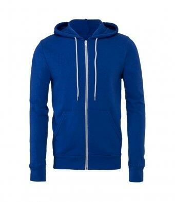 Canvas Unisex Full Zip Hoodie, True Royal, L, Bella+Canvas