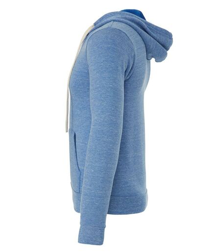 Canvas Unisex Tri-Blend Full Zip Hoodie, Blue Tri-Blend, L, Bella+Canvas