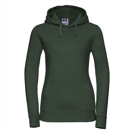 RUS Ladies Authentic Hooded Sweat, Bottle Green, XS
