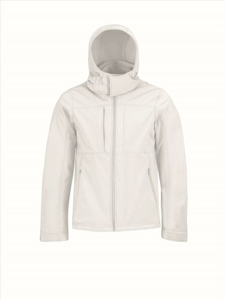 B&C Hooded Softshell Men, White, S