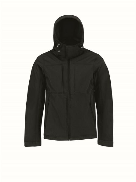 B&C Hooded Softshell Men, Black, S