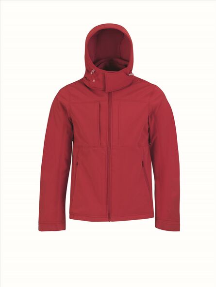 B&C Hooded Softshell Men, Red, S