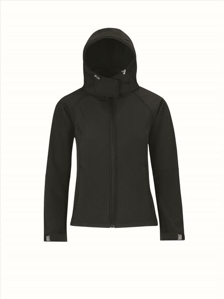 B&C Hooded Softshell Women, Black, XS