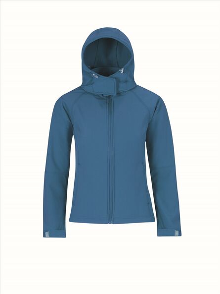 B&C Hooded Softshell Women, Azure, XS