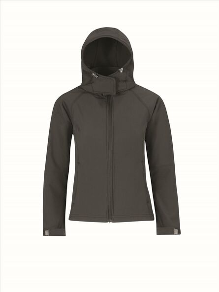 B&C Hooded Softshell Women, Dark Grey, XS