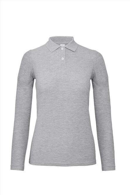 B&C ID.001 LSL Polo Women, Heather Grey, XS