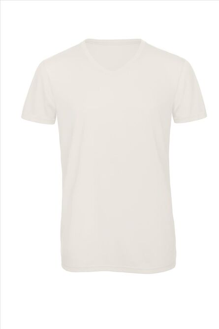 B&C Triblend V-neck T Men, White, S