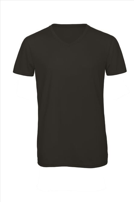 B&C Triblend V-neck T Men, Black, S