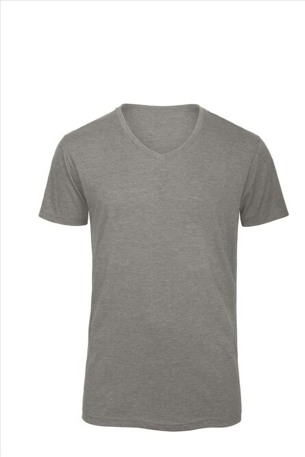 B&C Triblend V-neck T Men, Heather Light Grey, S