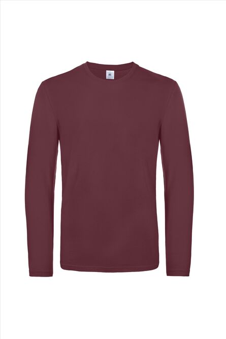 B&C #E190 Longsleeve, Burgundy, S
