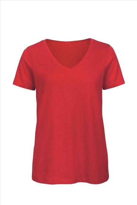B&C Inspire V-neck T Women_° Red, XS