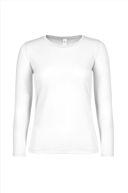 B&C #E150 Longsleeve Women, White, XS