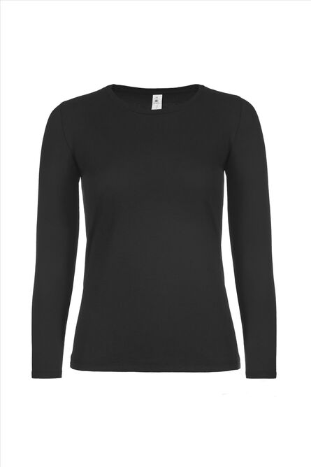 B&C #E150 Longsleeve Women, Black, XS