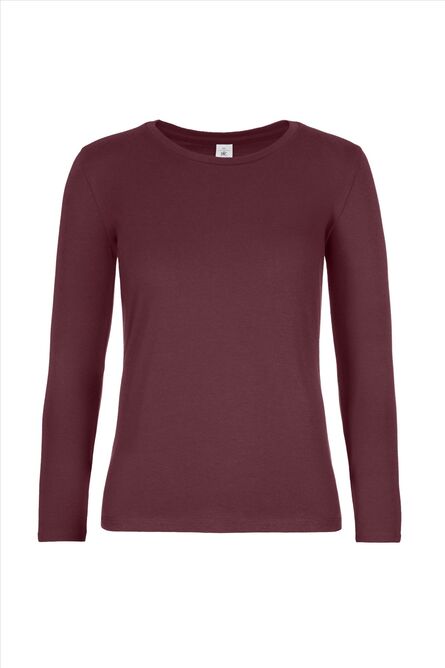 B&C #E190 Longsleeve Women, Burgundy, XS