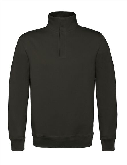 B&C ID.004 Zip Neck Sweat, Black, S