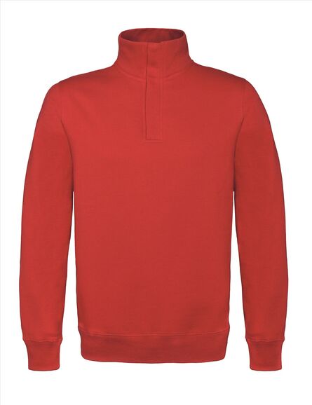 B&C ID.004 Zip Neck Sweat, Red, S