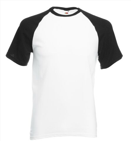 FOTL Valueweight SS Baseball T, White/Black, S
