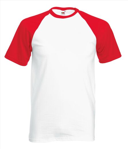 FOTL Valueweight SS Baseball T, White/Red, S