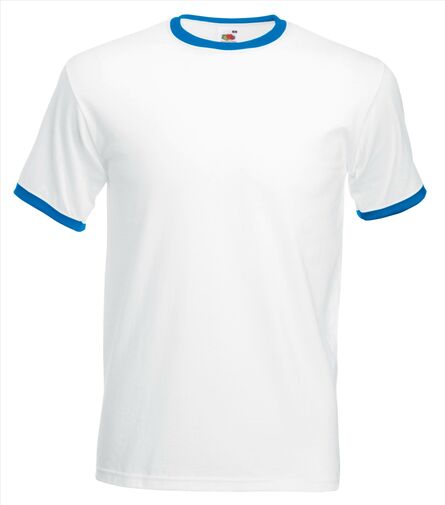 FOTL Valueweight Ringer T, White/Royal Blue, S