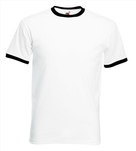 FOTL Valueweight Ringer T, White/Black, S