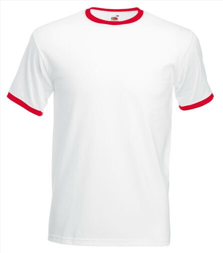FOTL Valueweight Ringer T, White/Red, S