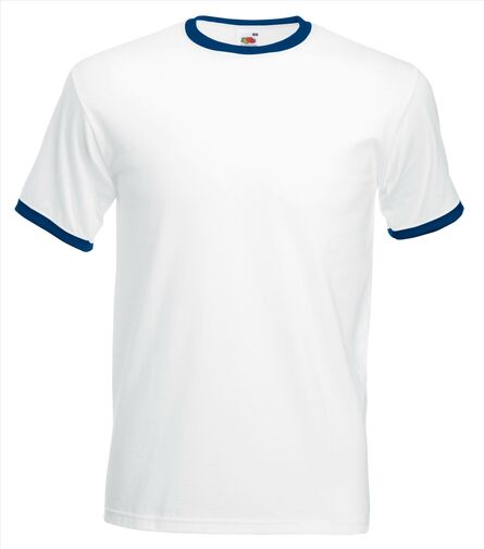 FOTL Valueweight Ringer T, White/Navy, S