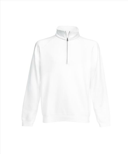 FOTL Premium Zip-Neck Sweat, White, S