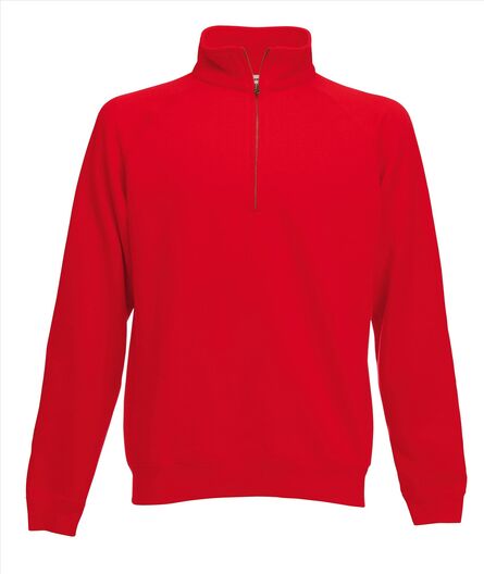 FOTL Premium Zip-Neck Sweat, Red, S