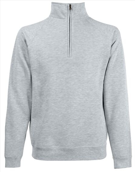 FOTL Premium Zip-Neck Sweat, Heather Grey, S