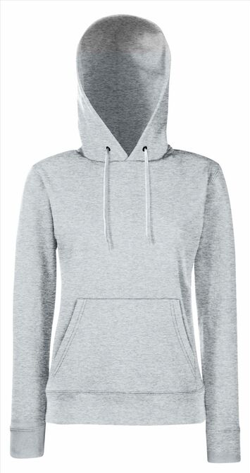 FOTL Lady-Fit Classic Hooded Sweat, Heather Grey, XS