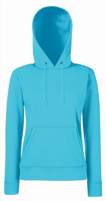 FOTL Lady-Fit Classic Hooded Sweat, Azure Blue, XS